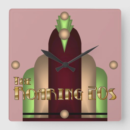 Charleston Vierkante Klok (Voorkant)