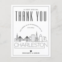 Charleston Wedding | Bedankt voor komst! Briefkaar