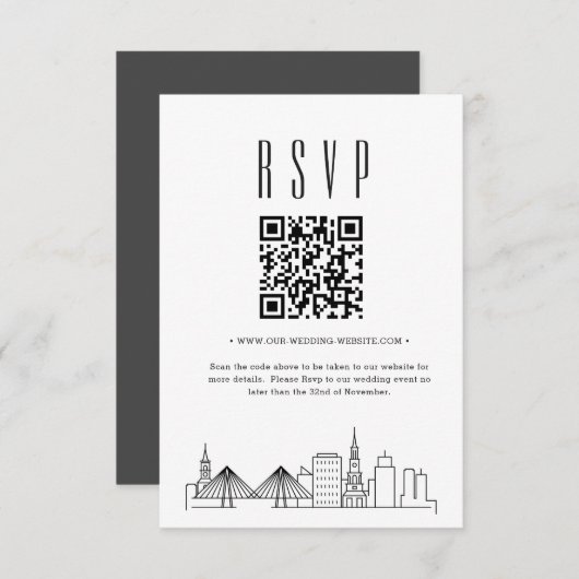 Charleston Wedding QR-code RSVP (Voorkant / Achterkant)