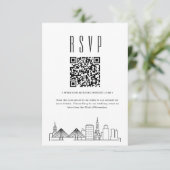 Charleston Wedding QR-code RSVP Kaartje (Staand voorkant)