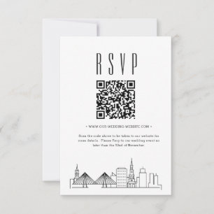 Charleston Wedding QR-code RSVP Kaartje