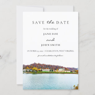 Charleston West Virginia flat Save the Date Kaart