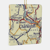 Charleston WV  kaart Keramisch Ornament (Rechts)