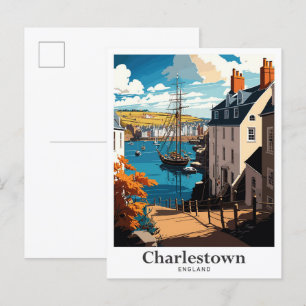 Charlestown Engeland Vintage Reizen Illustratie Briefkaart