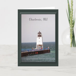 Charlevoix Lighthouse Wenskaart Kaart
