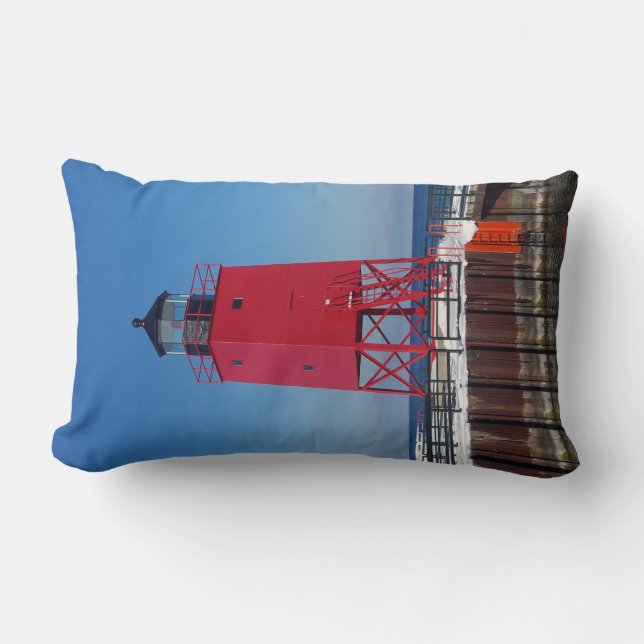 Charlevoix Pierhead Light lumbar pillow Kussen (Voorkant)