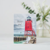 Charlevoix South Pierhead Lighthouse Briefkaart (Staand voorkant)