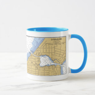 Charlevoix, tasse nautique de diagramme de port de