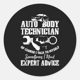 Charlian Minds - Auto Body Technician - Mannen een Ronde Sticker