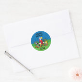 Charlie Brown en Bende Halloween Verjaardagsfeestj Ronde Sticker (Envelop)
