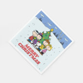 Charlie Brown en Friends Kerstmis Servet (Hoek)