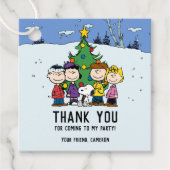 Charlie Brown en Friends Winter Birthday Bedankjes Labels (Voorkant)