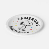 Charlie Brown en Gang Confetti Verjaardag Papieren Bordje (Gekanteld)