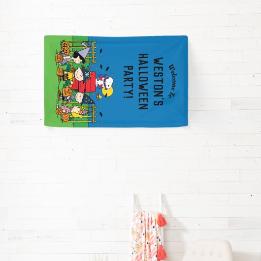 Charlie Brown en Gang Halloween Party Spandoek (Insitu)