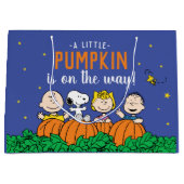 Charlie Brown en Gang Pumpkin Baby shower Groot Cadeauzakje (Voorkant)