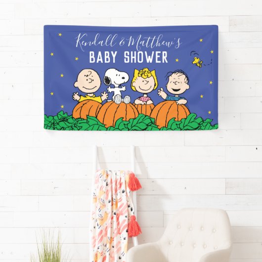 Charlie Brown en Gang Pumpkin Baby shower Spandoek (Insitu)