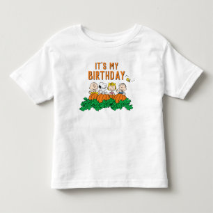 Charlie Brown en Gang Pumpkin Birthday Kinder Shirts