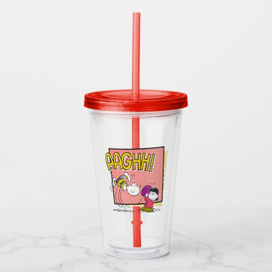 Charlie Brown en Lucy Football Comic Graphic Acryl Drinkbeker (Voorkant)
