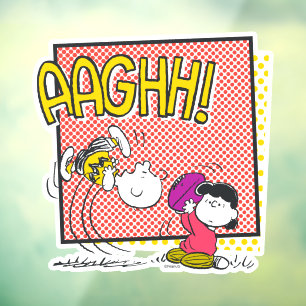 Charlie Brown en Lucy Football Comic Graphic Raamsticker