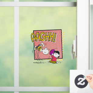 Charlie Brown en Lucy Football Comic Graphic Raamsticker