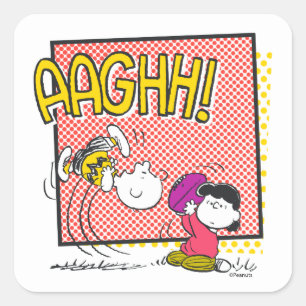 Charlie Brown en Lucy Football Comic Graphic Vierkante Sticker