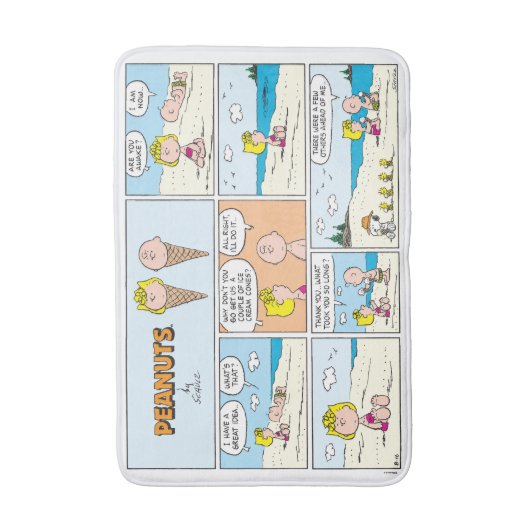 Charlie Brown en Sally Ice Cream op het strand Badmat (Voorkant Verticaal)
