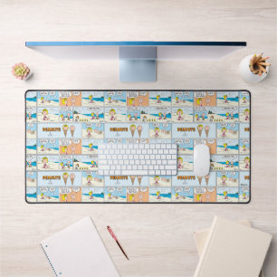 Charlie Brown en Sally Ice Cream op het strand Bureaumat