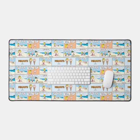 Charlie Brown en Sally Ice Cream op het strand Bureaumat (Keyboard & Muis)