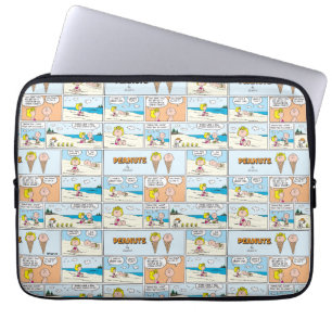 Charlie Brown en Sally Ice Cream op het strand Laptop Sleeve