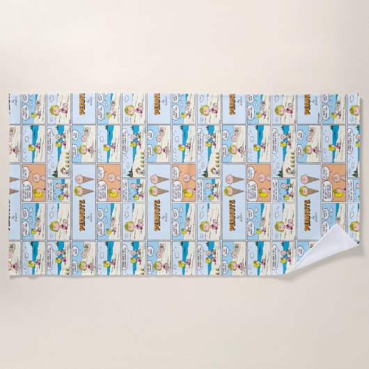 Charlie Brown en Sally Ice Cream op het strand Strandlaken (Voorkant)