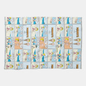 Charlie Brown en Sally Ice Cream op het strand Theedoek (Horizontaal)