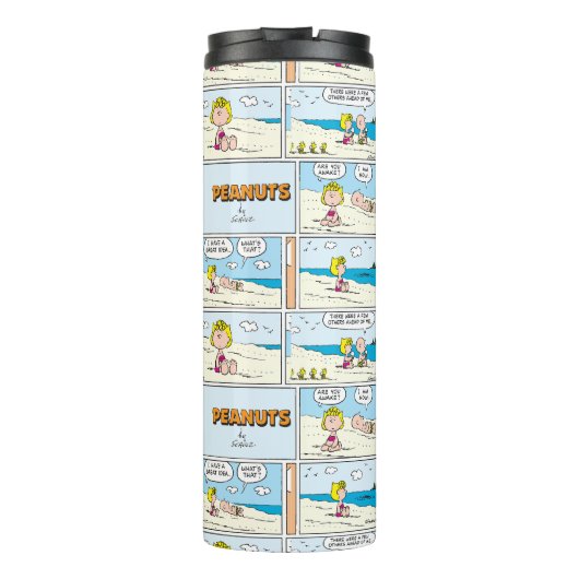 Charlie Brown en Sally Ice Cream op het strand Thermosbeker (Achterkant)