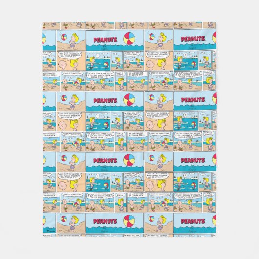 Charlie Brown en Sally op het strand Fleece Deken (Voorkant)