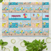 Charlie Brown en Sally op het strand Theedoek (Gevouwen)