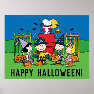 Charlie Brown et Gang Halloween Poster du Parti