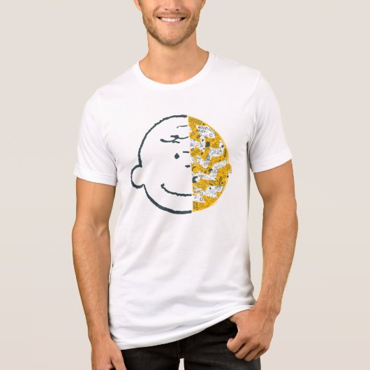 Charlie Brown Face Pattern Tri-Blend Shirt (Voorkant)