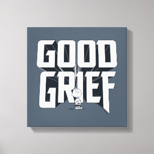 Charlie Brown "Good Grief" Rock Band T-shirt Graph Canvas Afdruk