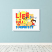 Charlie Brown & Lucy - Het leven is vol verrassing Canvas Afdruk (Insitu (Houten vloer))