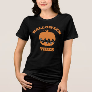 Charlie Brown Oranje pompoen Halloween Vibes Tri-Blend Shirt