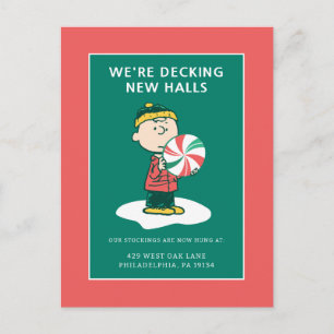 Charlie Brown Pepermunt Snoepgoed Feestdagenkaart