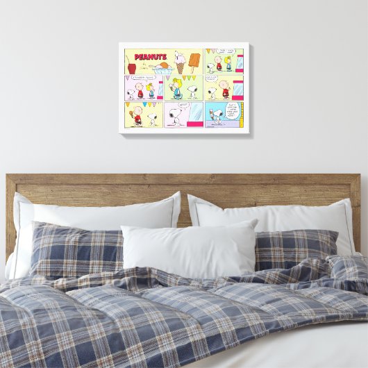 Charlie Brown, Snoopy en Sally | ijsje Canvas Afdruk (Insitu (Slaapkamer))