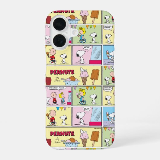 Charlie Brown, Snoopy en Sally | ijsje iPhone 16 Hoesje (Achterkant)