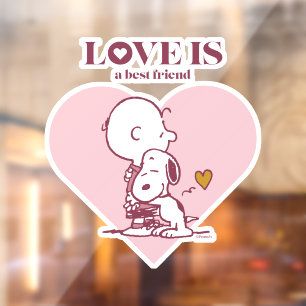 Charlie Brown & Snoopy - Liefde is een beste vrien Raamsticker