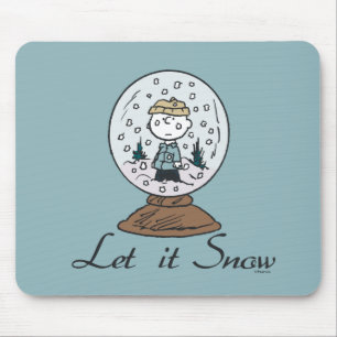 Charlie Brown Snow Wereldbol Graphic Muismat