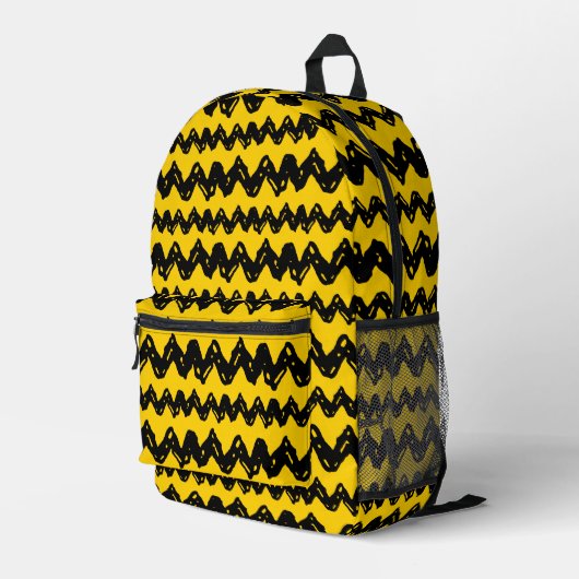 Charlie Brown Zig Zag Pattern Bedrukte Rugzak (Achterkant Hoek Rechts)