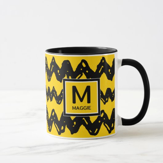 Charlie Brown Zig Zag | Uw Initiaal en naam toevoe Mok (Rechts)