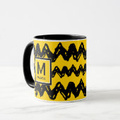 Charlie Brown Zig Zag | Uw Initiaal en naam toevoe Mok (Voorkant links)