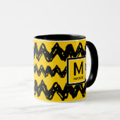 Charlie Brown Zig Zag | Uw Initiaal en naam toevoe Mok (Voorkant rechts)