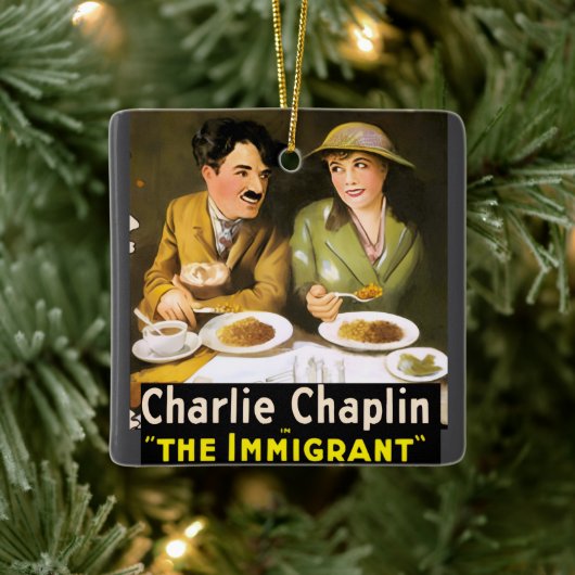 Charlie Chaplin / Het Immigrant Keramisch Ornament (Boom)