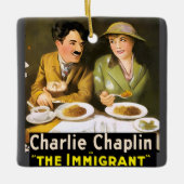 Charlie Chaplin / Het Immigrant Keramisch Ornament (Voorkant)